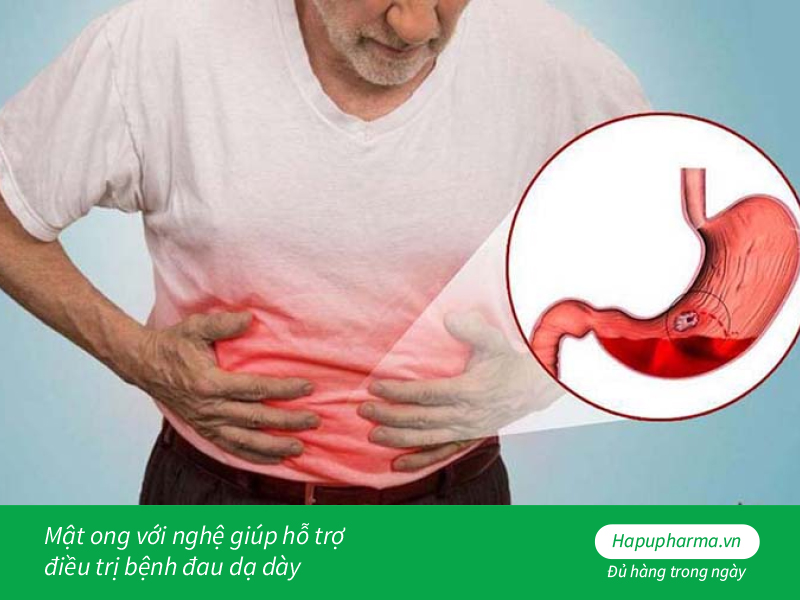 Mật ong với nghệ giúp hỗ trợ điều trị bệnh đau dạ dày