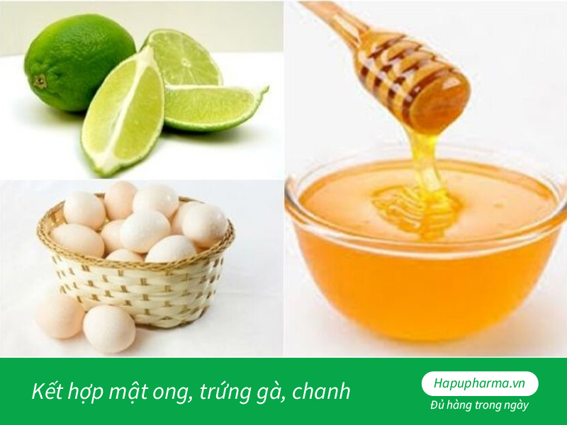 Kết hợp mật ong, trứng gà, chanh